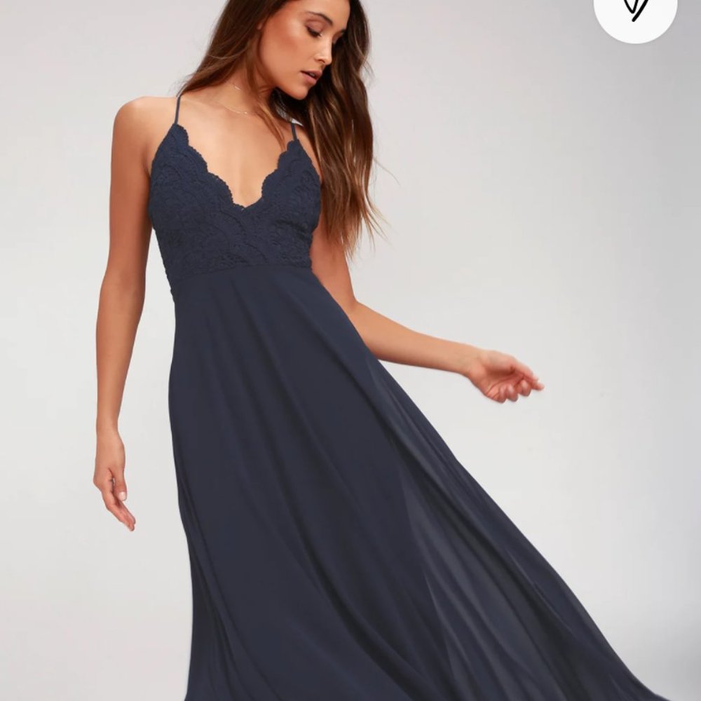 Lulu's Madalyn Navy Maxi Dress